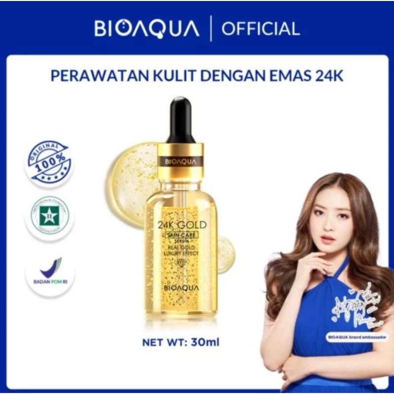 Jual Bioaqua 24k Gold Skin Care Face Serum Essence 24k Serum 30ml Shopee Indonesia