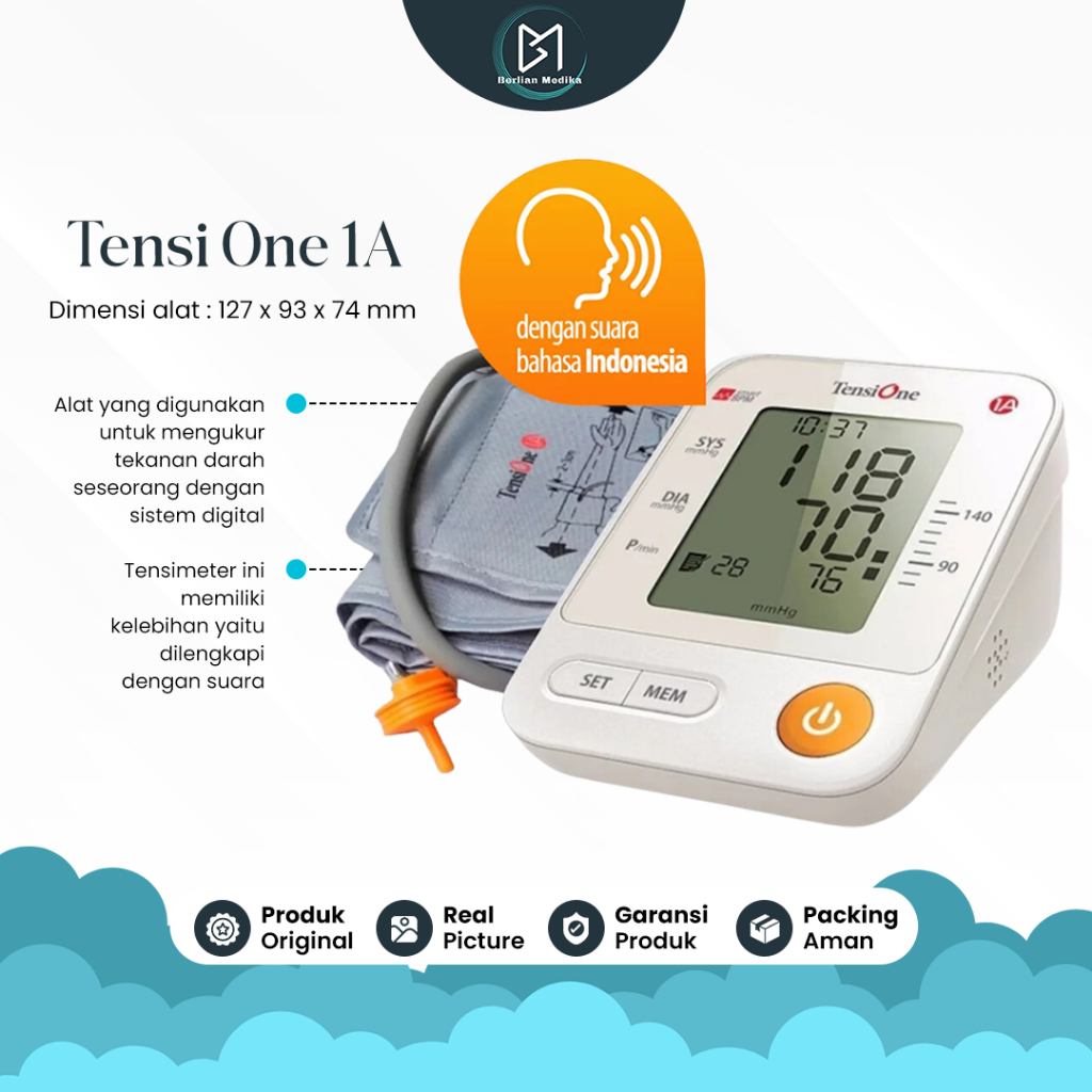 Jual Tensimeter Tensi One Dengan Suara Alat Ukur Tekanan Darah Digital ...