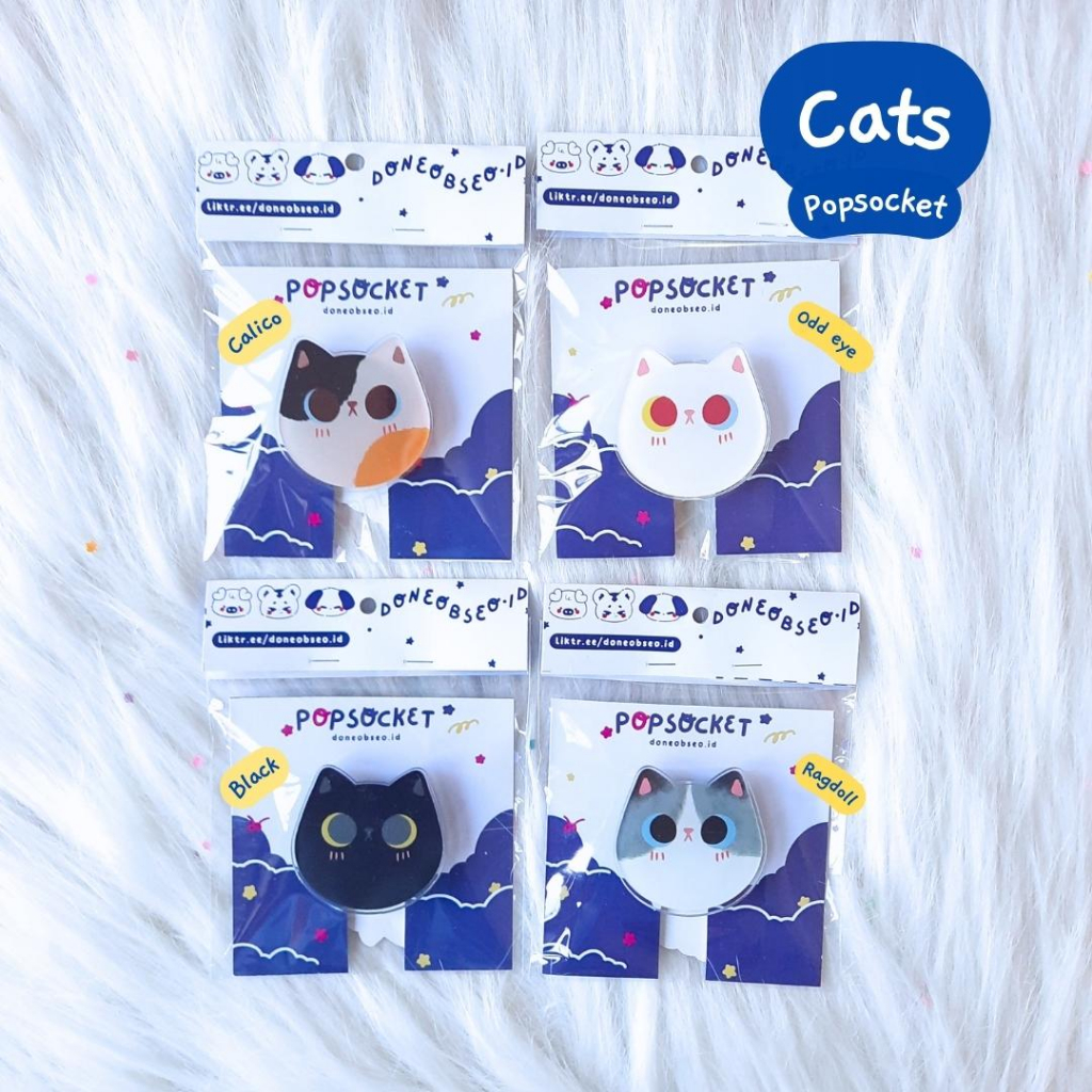 Jual CAT FACE Acrylic Popsocket | Anabul | Kucing & Anjing Phone Grip ...