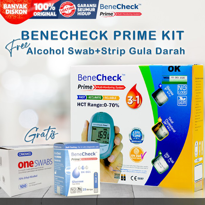 Jual Benecheck - Benecheck Prime KIT Multi Parameter 3 In 1 FREE Strip ...