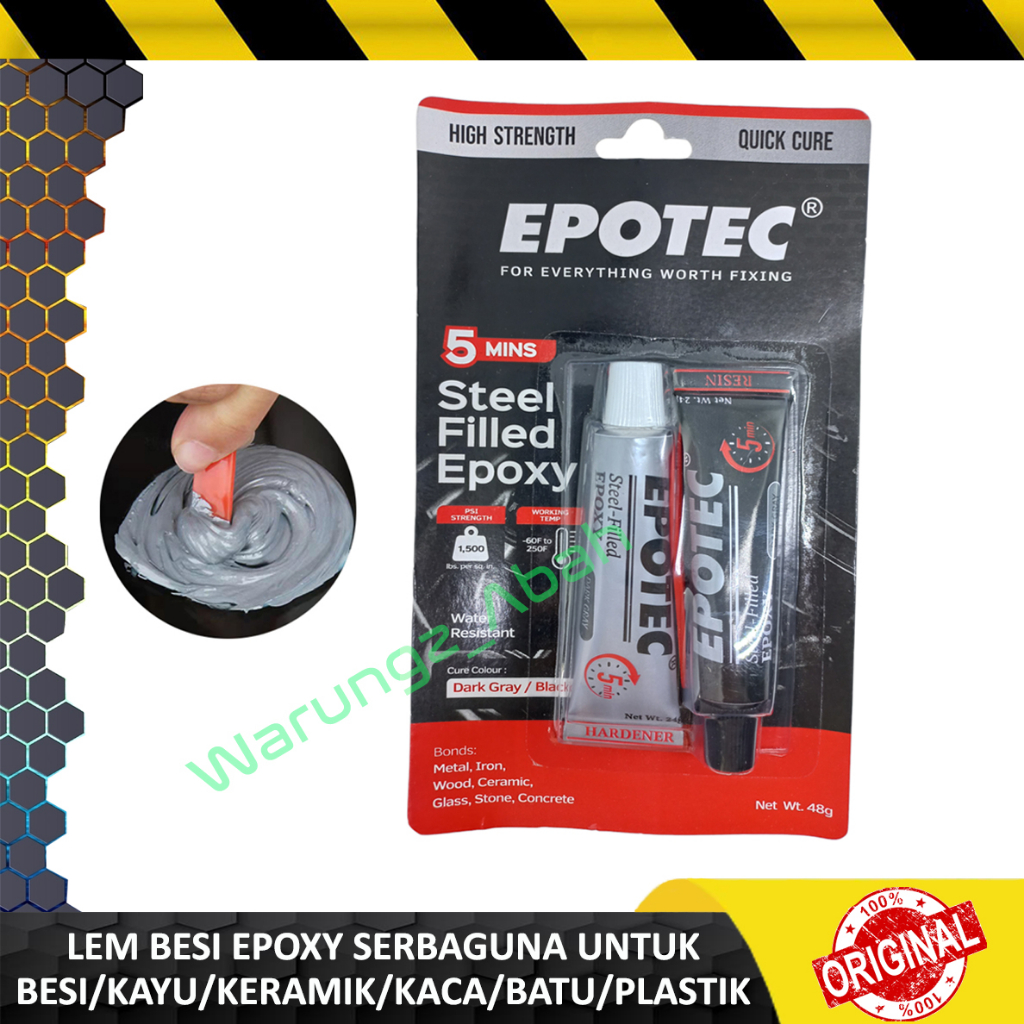 Jual Lem Besi Kayu Metal Batu Keramik Kaca Plastik Epoxy Epoksi Epotec