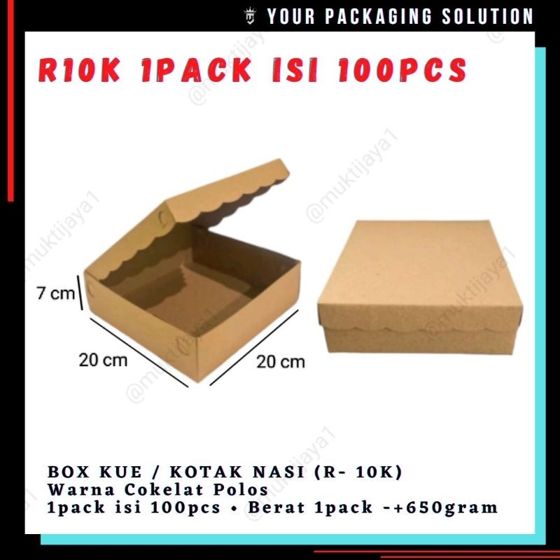 Jual Pack R K Pcs Dus Kue Kotak Nasi R K Kraft Uk X X Cm Kotak Kue Kotak