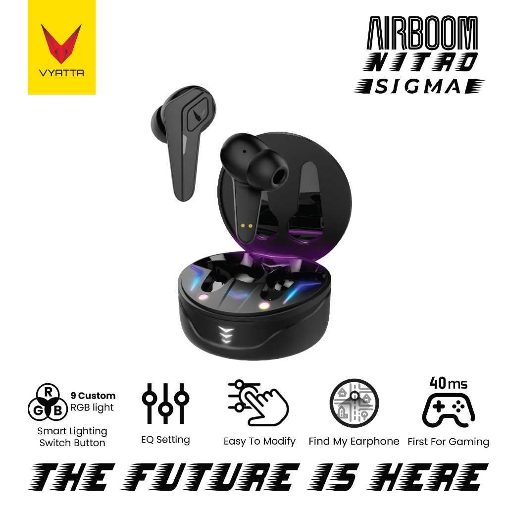 Jual VYATTA AIRBOOM NITRO SIGMA SMART TWS BLUETOOTH HEADSET EARPHONE ...