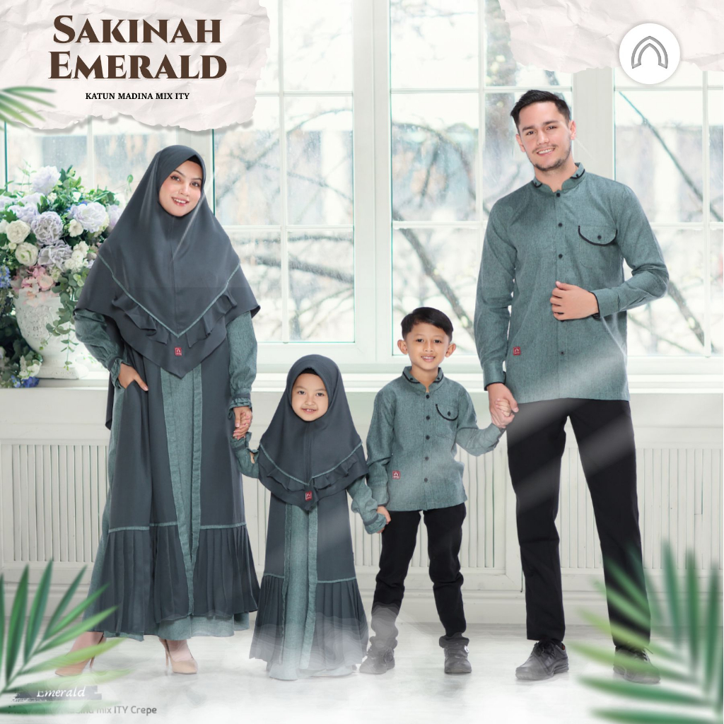 Jual Gamis Sarimbit Keluarga Ayah Ibu Anak Series Sakinah Emerald
