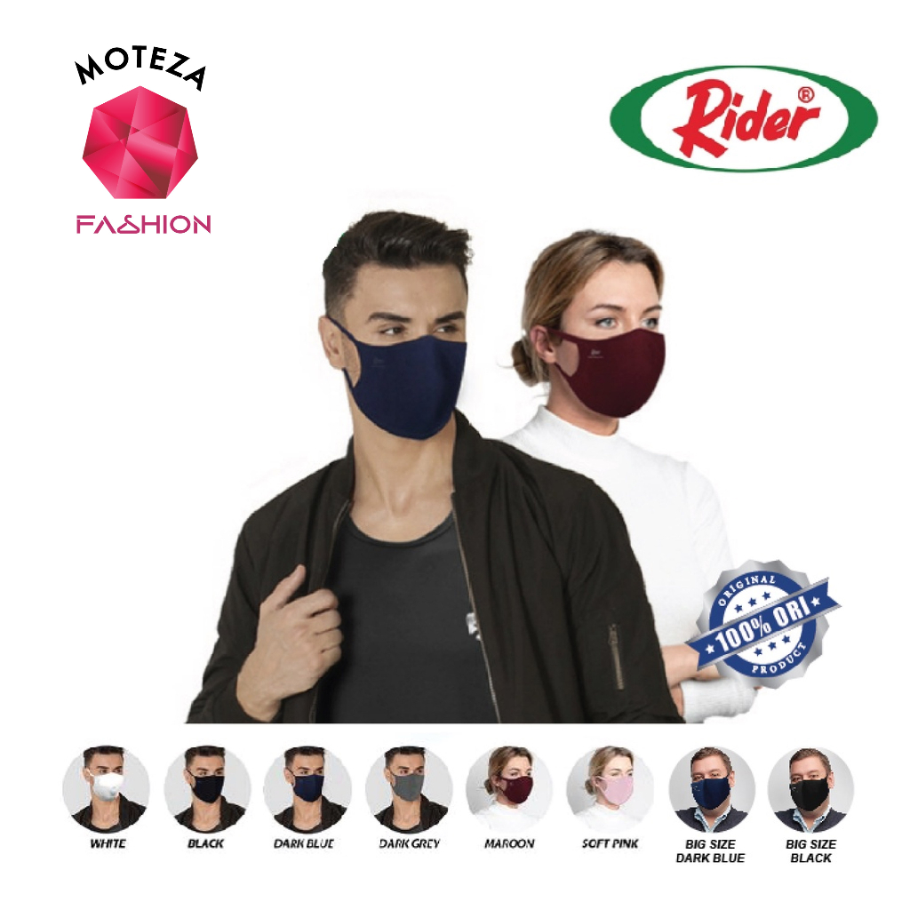 Jual Masker Kain Anti Bakteri 2 PLY - RIDER - Dewasa Earloop / Hijab ...