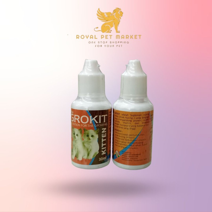 Jual RPM Grokit 30ml - Vitamin Pertumbuhan Anak Kucing Kitten Grokit