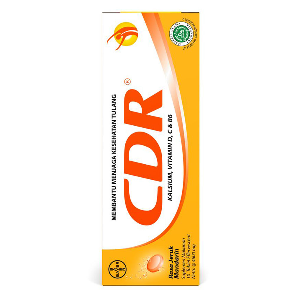 Jual CDR Effervescent suplemen kalsium dan vitamin C isi 10 tablet rasa ...