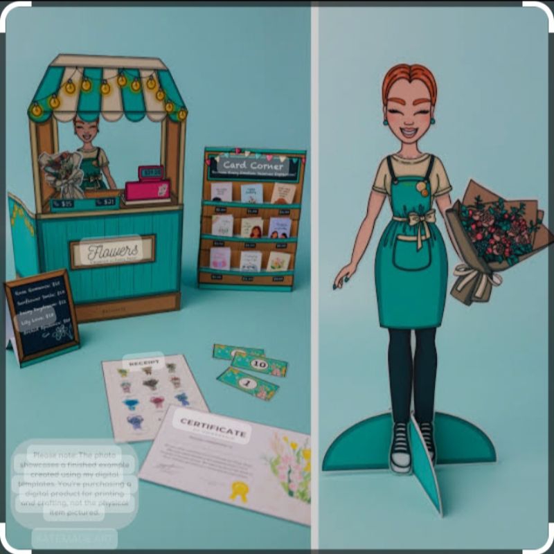 Jual PAPER DOLL FLOWER SHOP (DIY) MAINAN EDUKASI ANAK IN QUIET BOOK