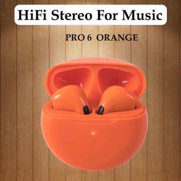 Pro 6 TWS Bluetooth Headset With Microphone HiFi Stereo Earbud Bluetooth Headset Sports