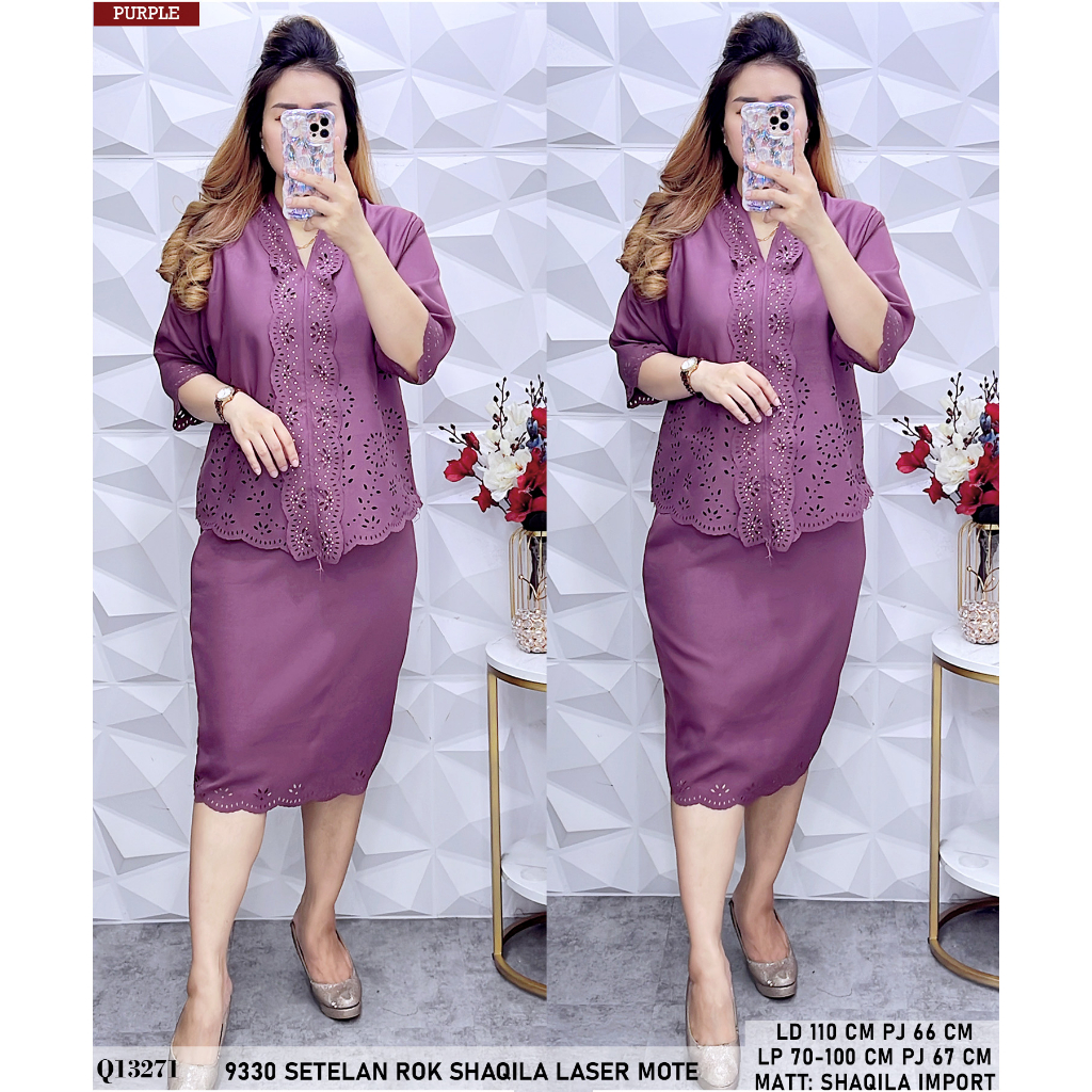 Jual 9330 / 6119 SETELAN ROK SHAQILA LASER MOTE DAN CRINKLE BORDIR ...