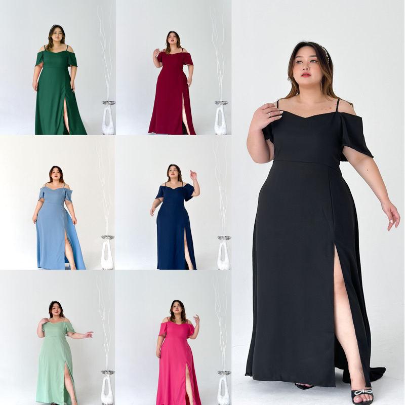 Jual ROXANNE Bigsize Long Dress | Dress Pesta Bigsize | Dress Pantai ...