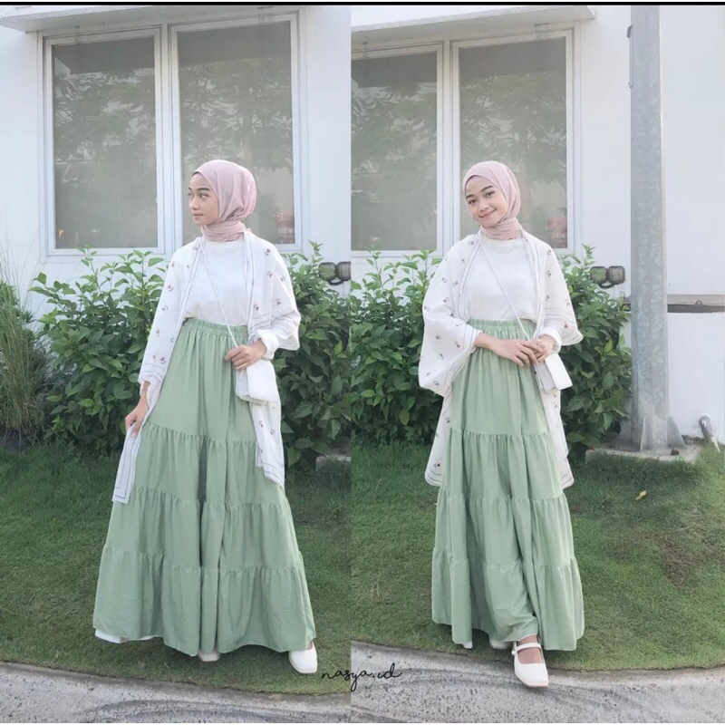 Jual ROK SUSUN MAXI SKIRT//ROK PREMIUM //ROK WANITA TERBARU | Shopee ...