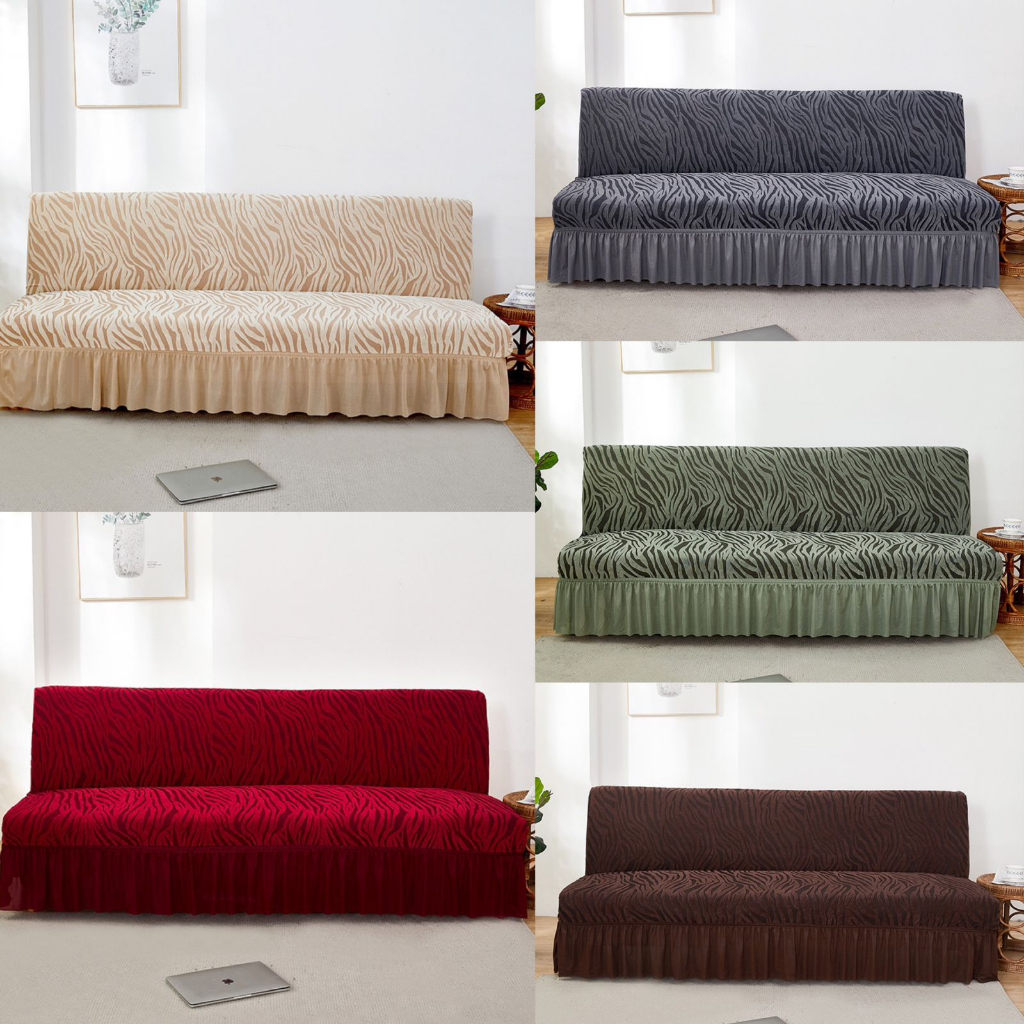 Jual Utama Jakarta UJ065 Cover Sofa Bed Motif Zebra Rumbai/Sarung