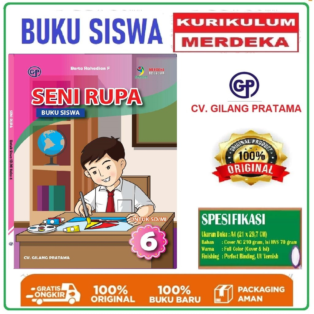 Jual Buku Siswa Seni Rupa Kelas 6 SD Kurikulum Merdeka - Seni Rupa SD ...