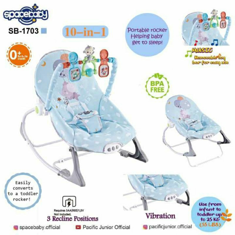 Jual [FREE BUBBLE] Bouncer Bayi Bebe Smart Space Baby 10in1