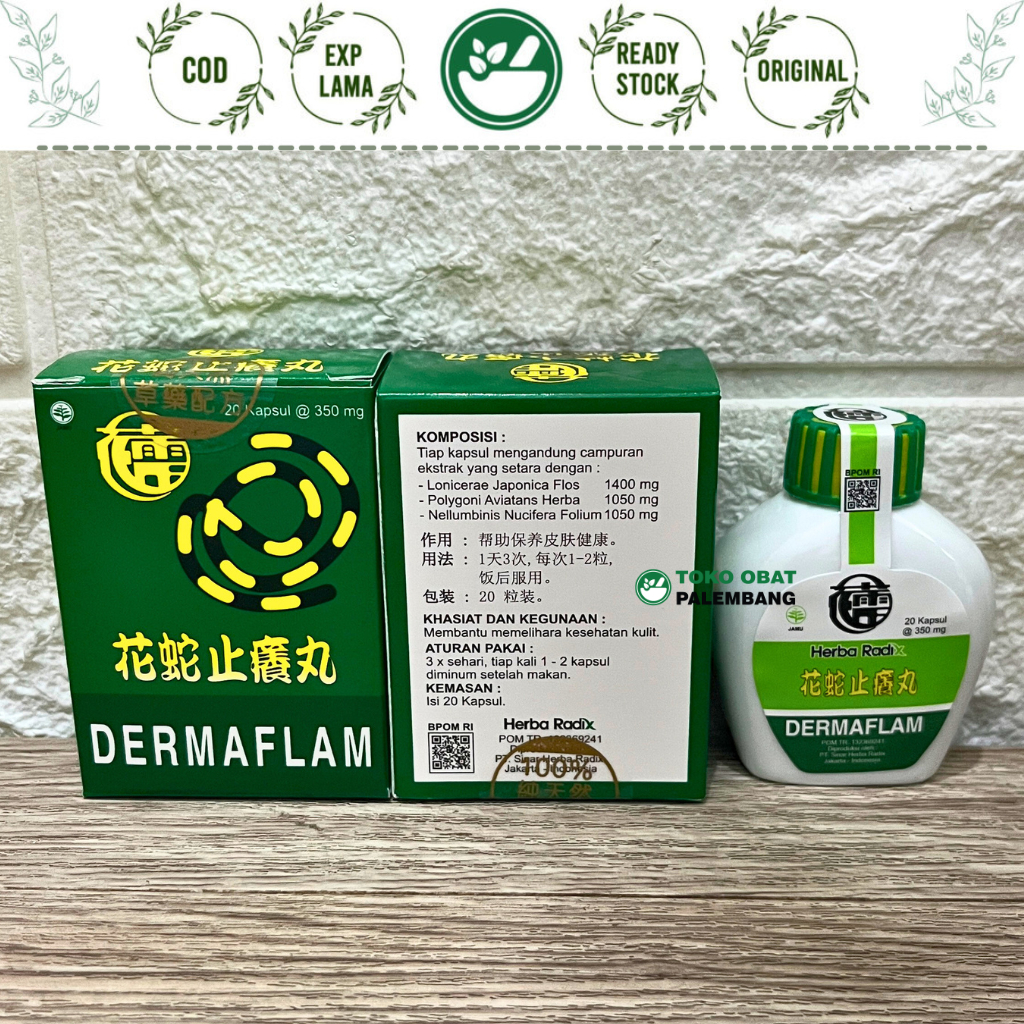 Jual DERMAFLAM SNAKE ITCH REMOVING PILL 20 KAPSUL HUA SE ZHI YANG WAN ...