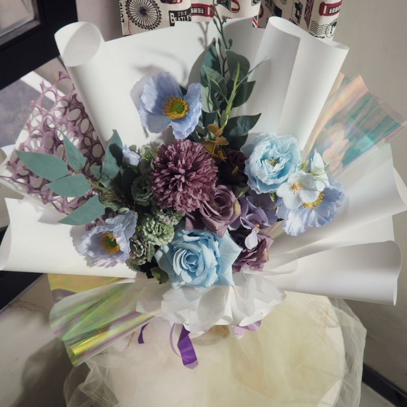 Jual Buket DAHYA Bunga Wisuda Buket Artificial Buket Bunga Ungu Buket ...