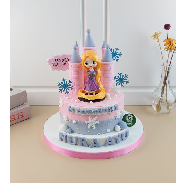 Jual CAKE TEMA RAPUNZEL ISTANA UK 20CM / KUE ULANG TAHUN CUSTOME