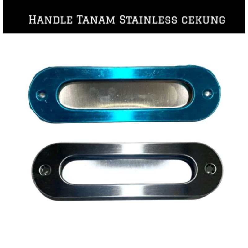 Jual Handle Laci Lemari Tanam Tarikan Stainless Steel Cekung Oval Mm