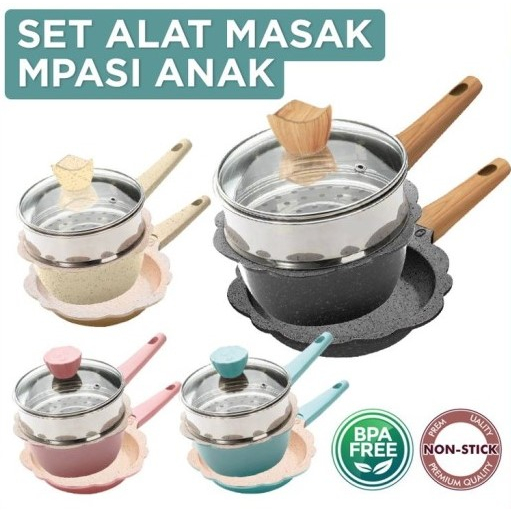 Jual Panci Alat Masak Set Mpasi Anti Lengket Goto Mavy Food Grade