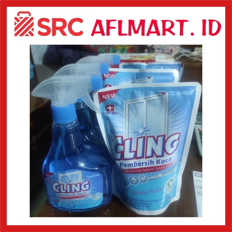 Jual Glass Cling Biru Botol 440ml dan Pouch 425ml | Shopee Indonesia