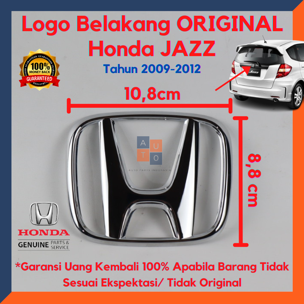 Jual Emblem Logo Honda Jazz 2009-2012 ORIGINAL HONDA PART 75701-T86A