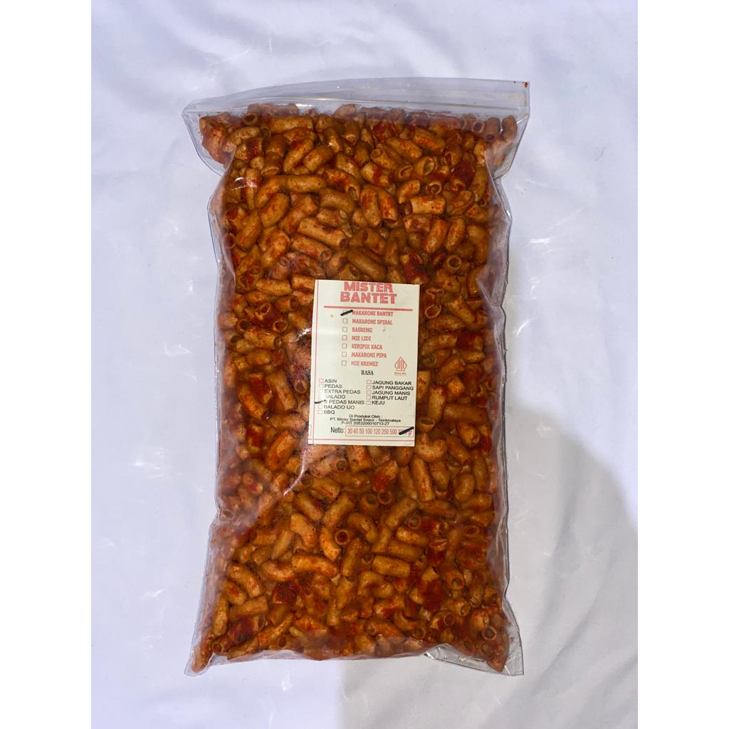 Jual Makaroni Bantet Pedas Daun Jeruk 1kg 6 Rasa Mister Bantet