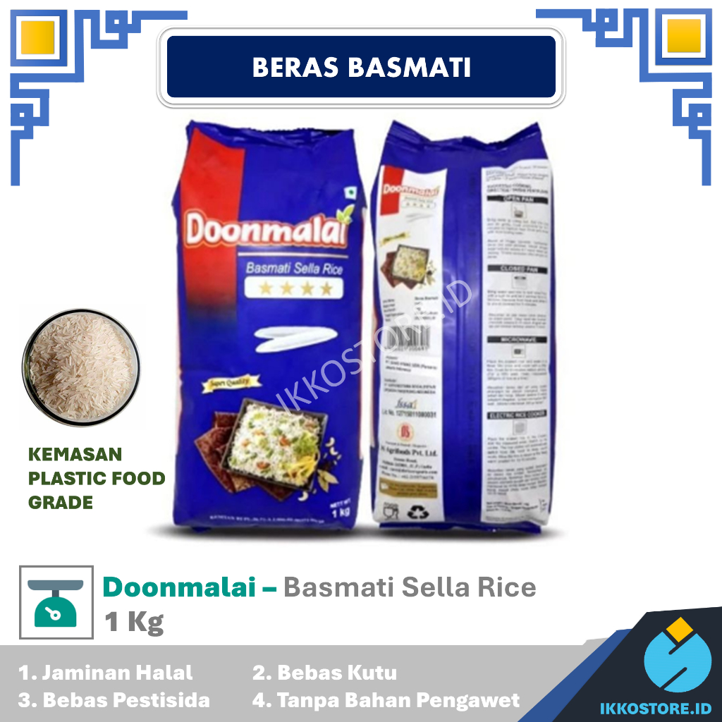 Jual Beras Basmati Doonmalai 1kg Doonmalai 1 Kg beras India Premium ...