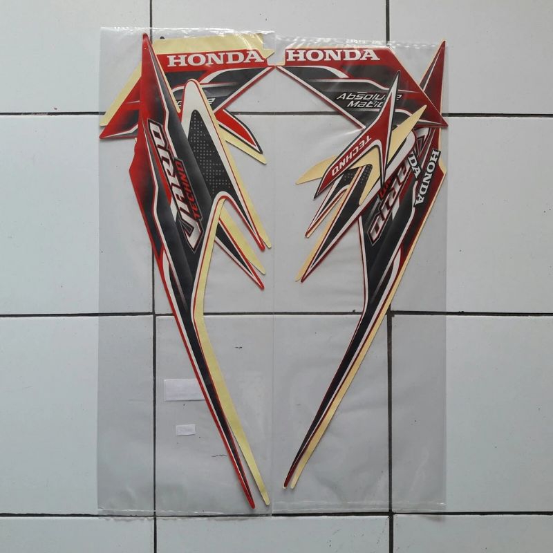 Jual Stiker Striping Motor Vario Techno 2010 Merah Sticker Lis Body