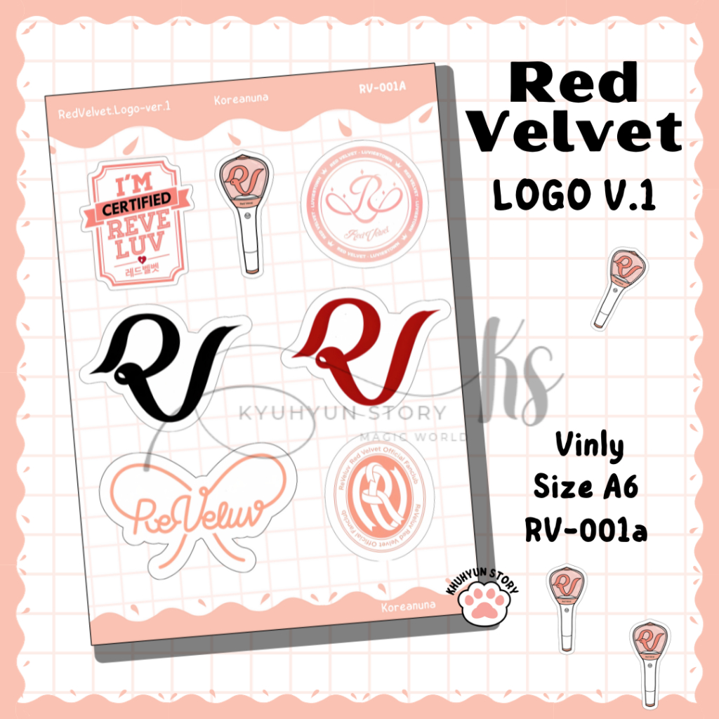 Jual Sticker Kpop Logo Red Velvet Stiker RedVelvet Irene Yeri joy Wendy ...