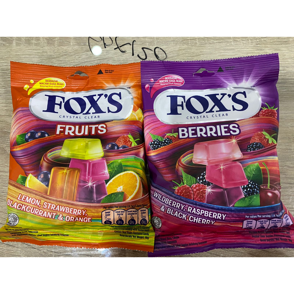 Jual Permen FOX'S / FOXS Crystal Clear Fruits Bag 90g | Shopee Indonesia