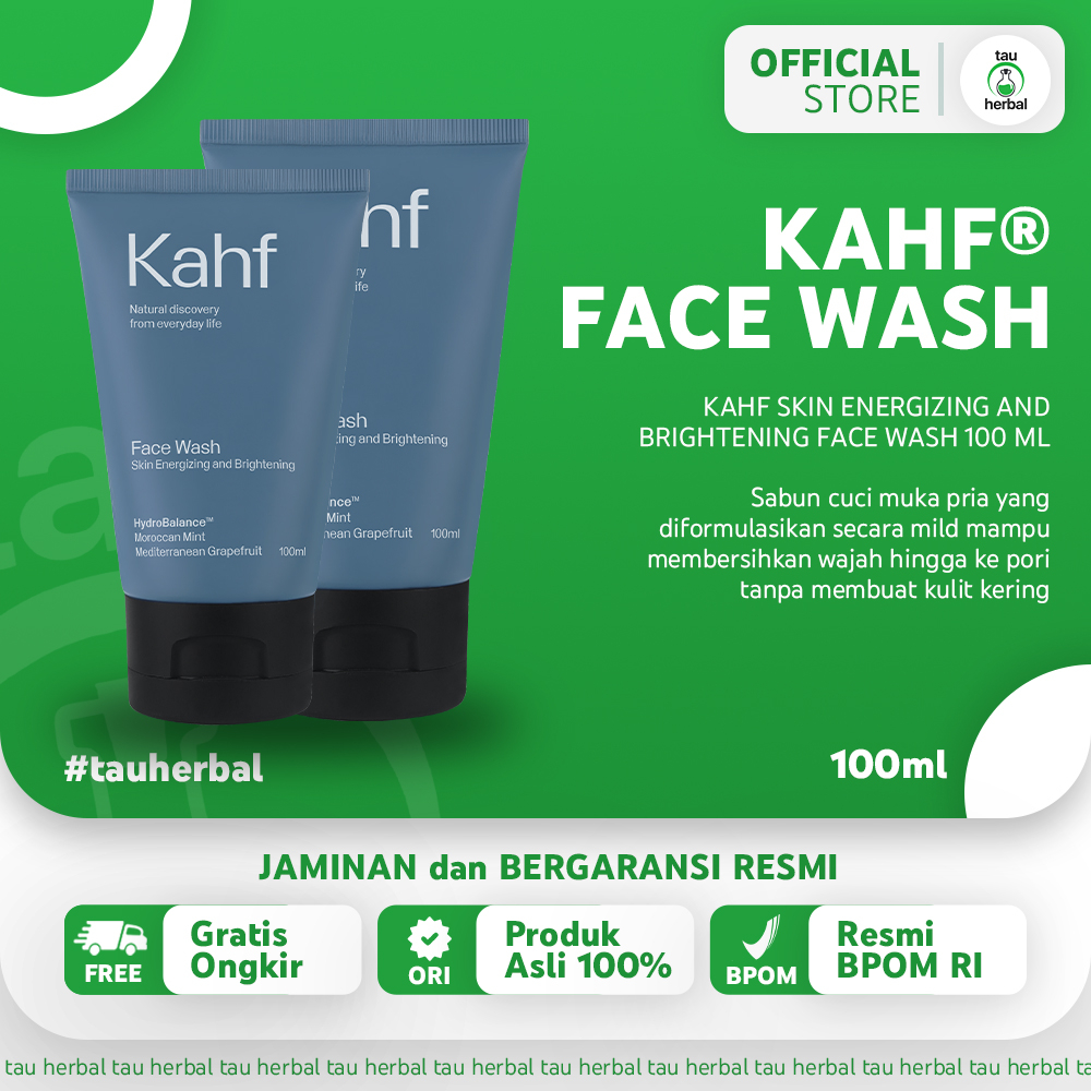Jual KAHF FACE WASH BIRU UNTUK KULIT CERAH BEBAS KUSAM ASLI ORIGINAL
