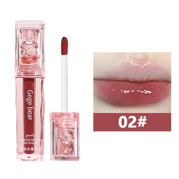 【Spesial Ramadhan Terbatas】 Gege Bear Glass LipGloss Korean Lip Gloss Water LipGloss Mirror