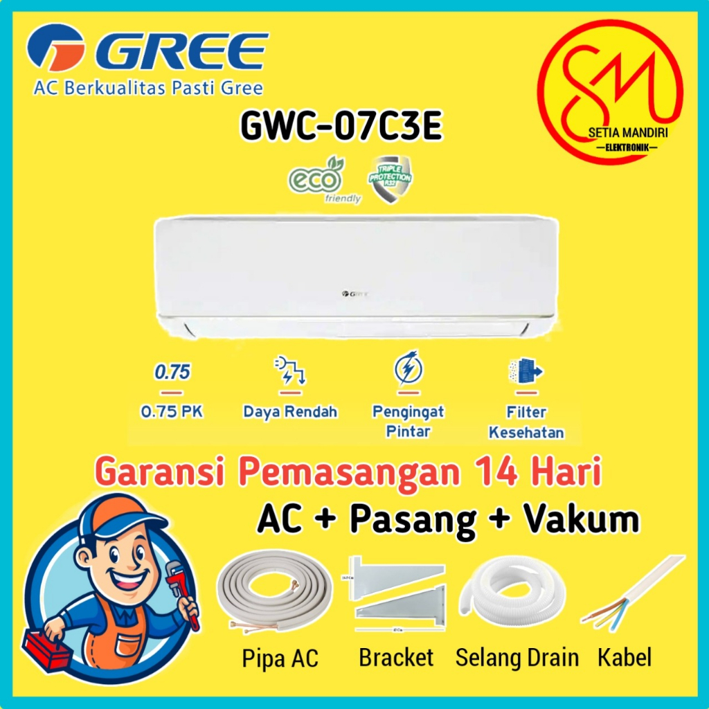 Jual Gree Ac Deluxe Low Watt Putih 07pk Gwc 07c3es Shopee Indonesia 4578