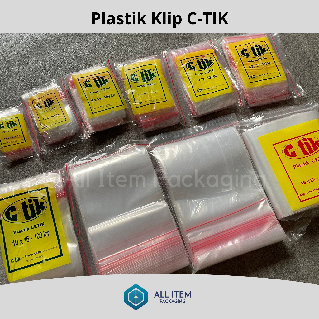 Jual Kantong Plastik Klip CTIK Ziplock Bening C-TIK Zipper Clip Cetik ...