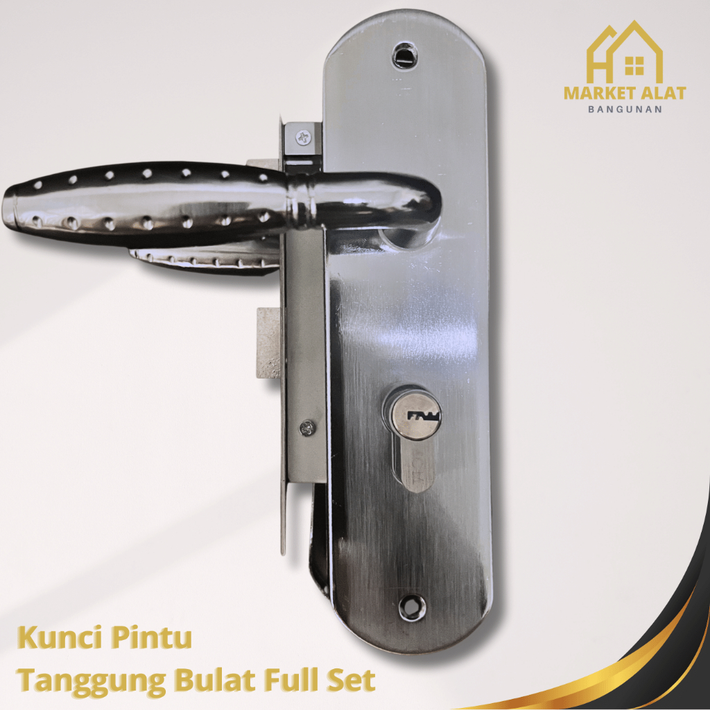 Jual Kunci Pintu Medium Bintik Bulat / Handle Pintu Komplit Ukuran