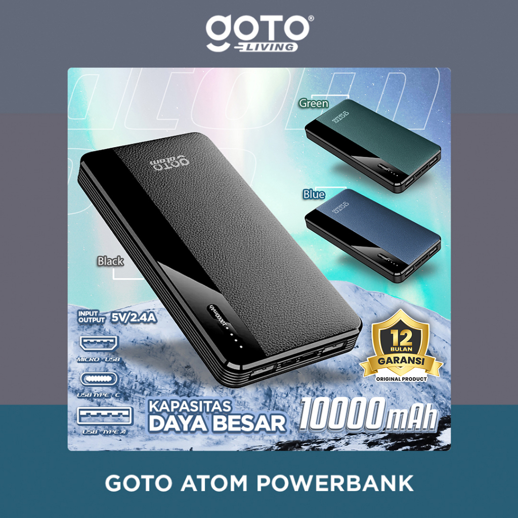 Jual Goto Atom Powerbank Fast Charging Power Bank 10000 mAh Iphone