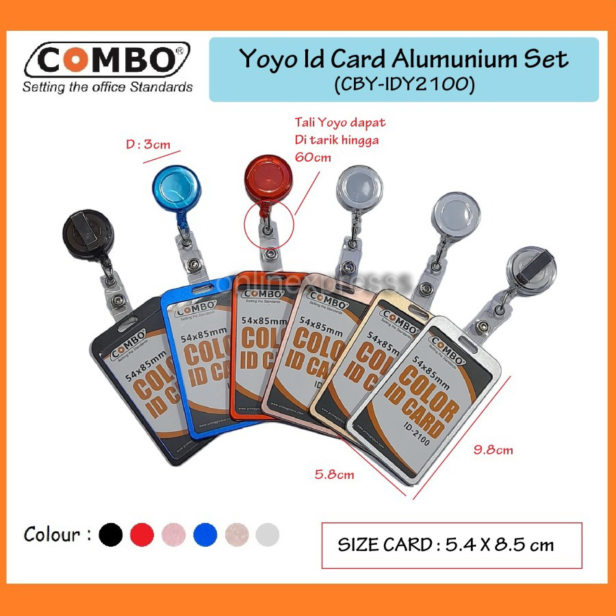 Jual Gantungan ID Card Alumunium + Yoyo Transparan / Id Card Set ...