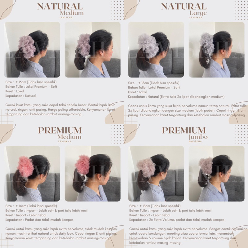 Jual CEPOL HIJAB TULLE SOFT SIZE MEDIUM VIRAL EXTRA VOLUME Penambah ...