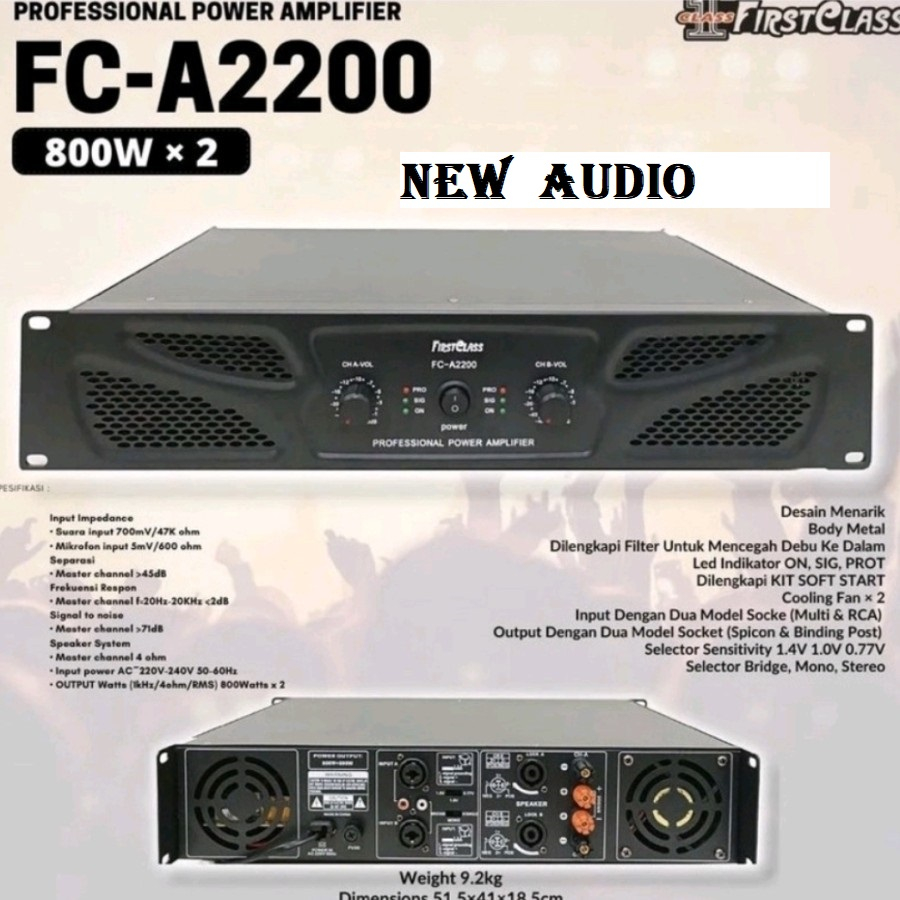 Jual Power Amplifier Firstclass Fc A2200 A 2200 First Class 2 X 800 ...