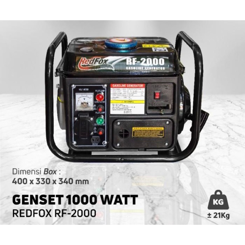 Jual GENSET 1000 WATT REDFOX RF 2000 MANUAL Technology JAPAN/Mudah di ...