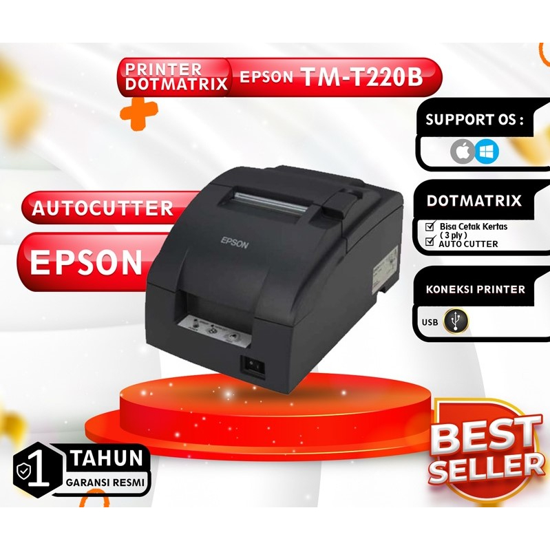 Jual Epson Printer Pos Kasir Dot Matrix TMU220B TMU 220B Autocutter