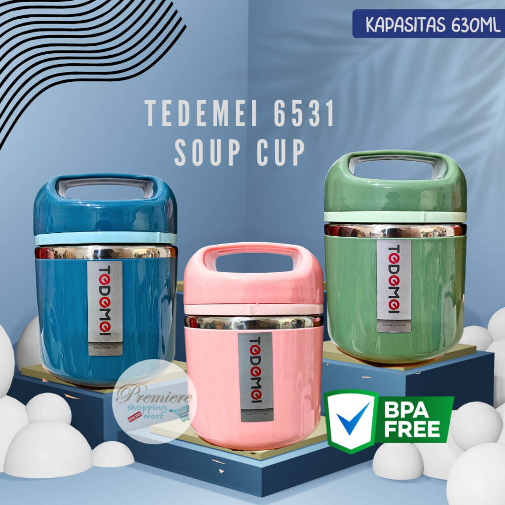 Jual PSM Tempat Makan Sup TEDEMEI Tahan Panas / Termos Soup Cup / Rantang Susun Stainless