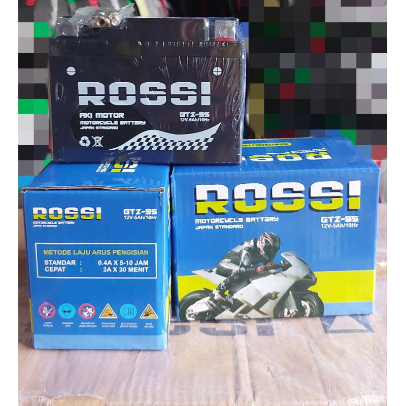 Jual AKI ROSSI TYPE GTZ-5S 12V-5Ah/Hr ( MAINTENANCE FREE ) | Shopee