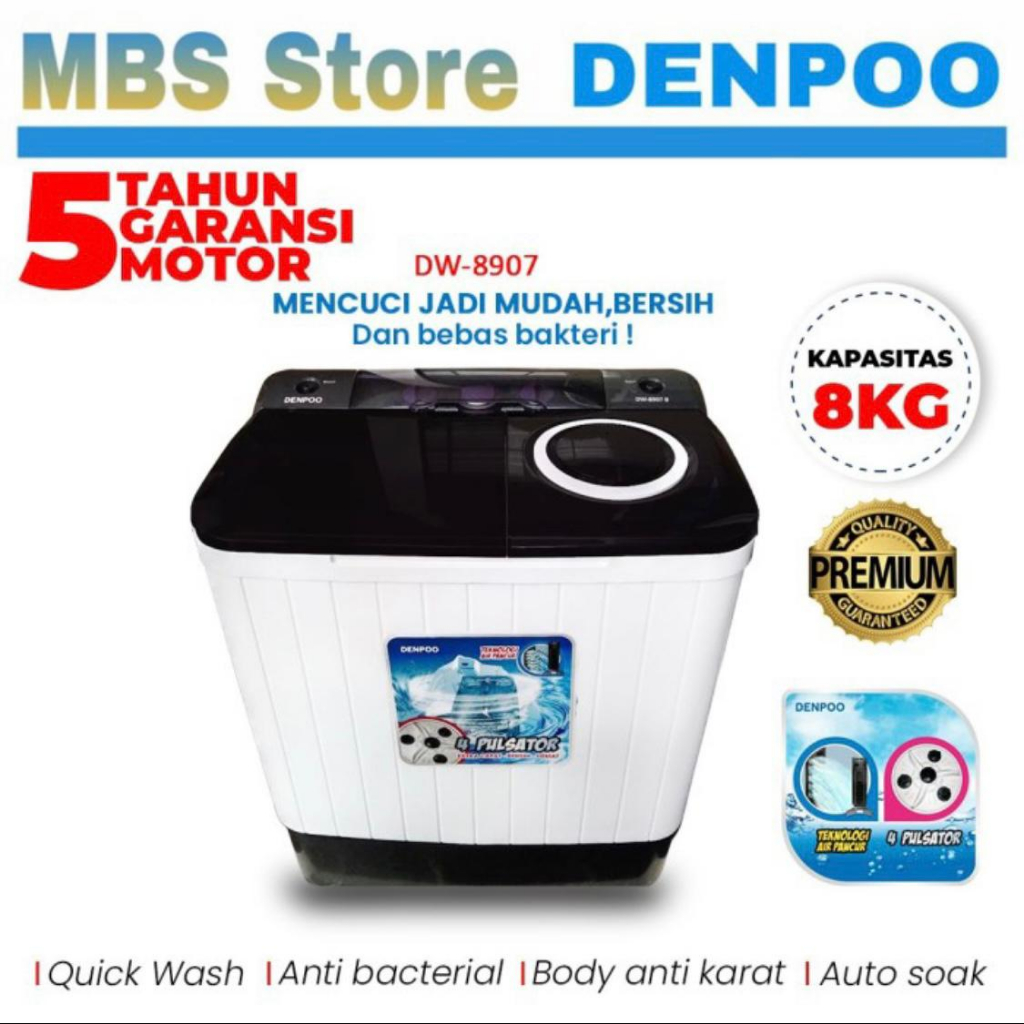 Jual Mesin Cuci Tabung Denpoo Dw B P Kg Shopee Indonesia