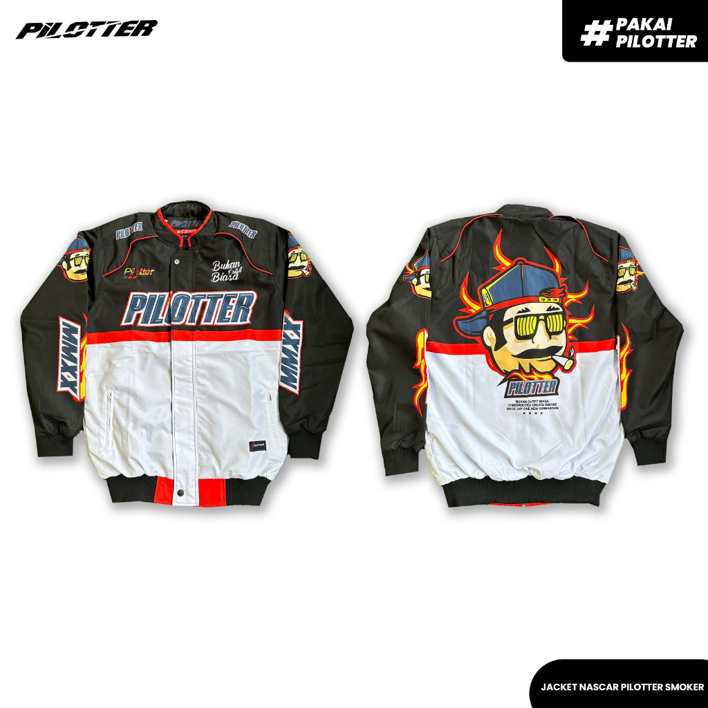 Jual JACKET PILOTTER NASCAR SMOKER ORIGINAL FREE STICKER NASCAR SMOKER ...