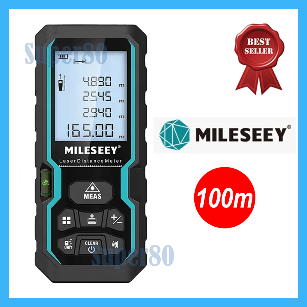 Jual MILESEEY 40m 60m 80m 100m 120m Meteran Laser S6 Distance Meter ...