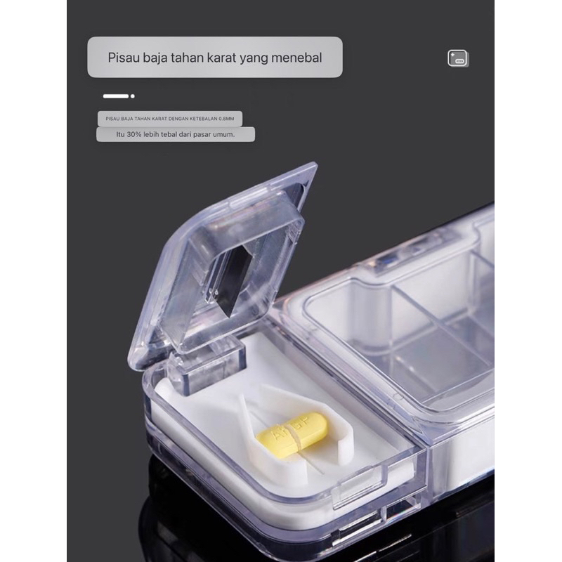 Jual MJ88 Kotak Obat Plastik Travel Pill Box Organizer Pil Cutter ...