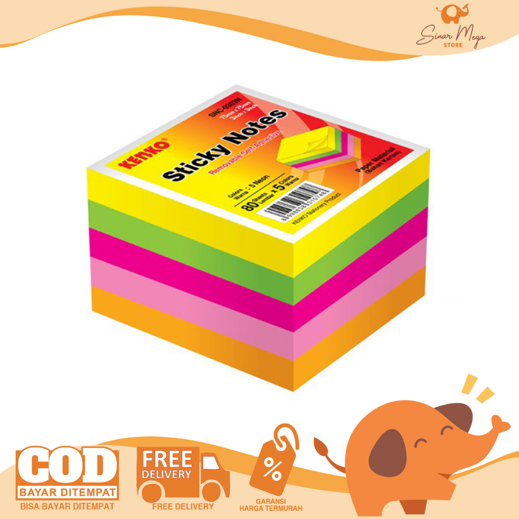 Jual Kenko Sticky Notes Cube SNC-0303N/ Memo Sticky Note Murah ...