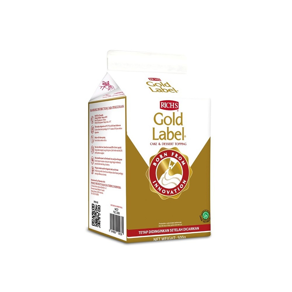 Jual Rich’s Gold Label Whipping Cream 500gr Rich Richs Whip Cream Topping Shopee Indonesia
